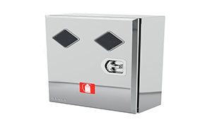 Bright Stainless Steel Front Loading Double Fire Extinguisher Box